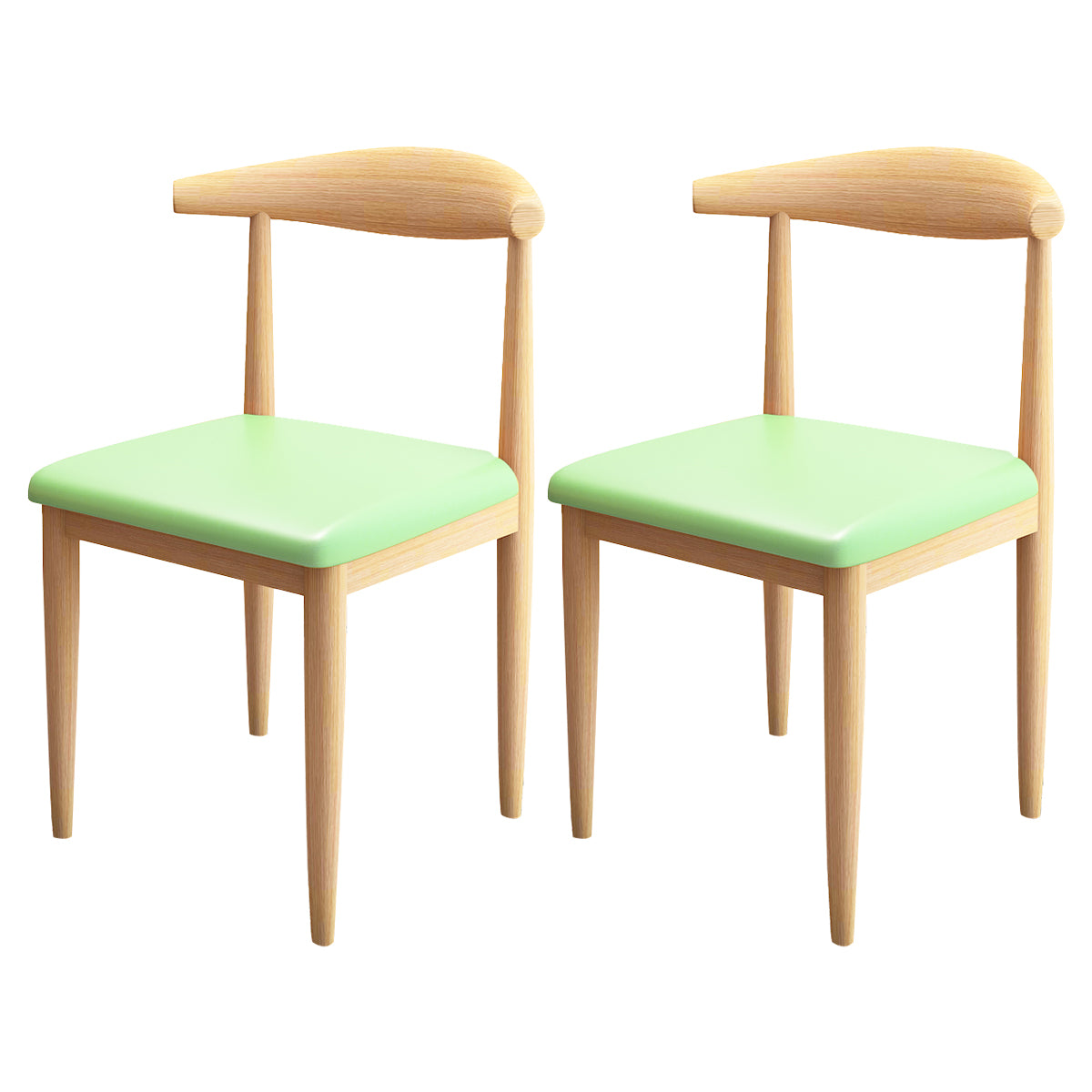 Contemporary Style Metal Chair Set Kitchen Dining Open Back Side Chairs