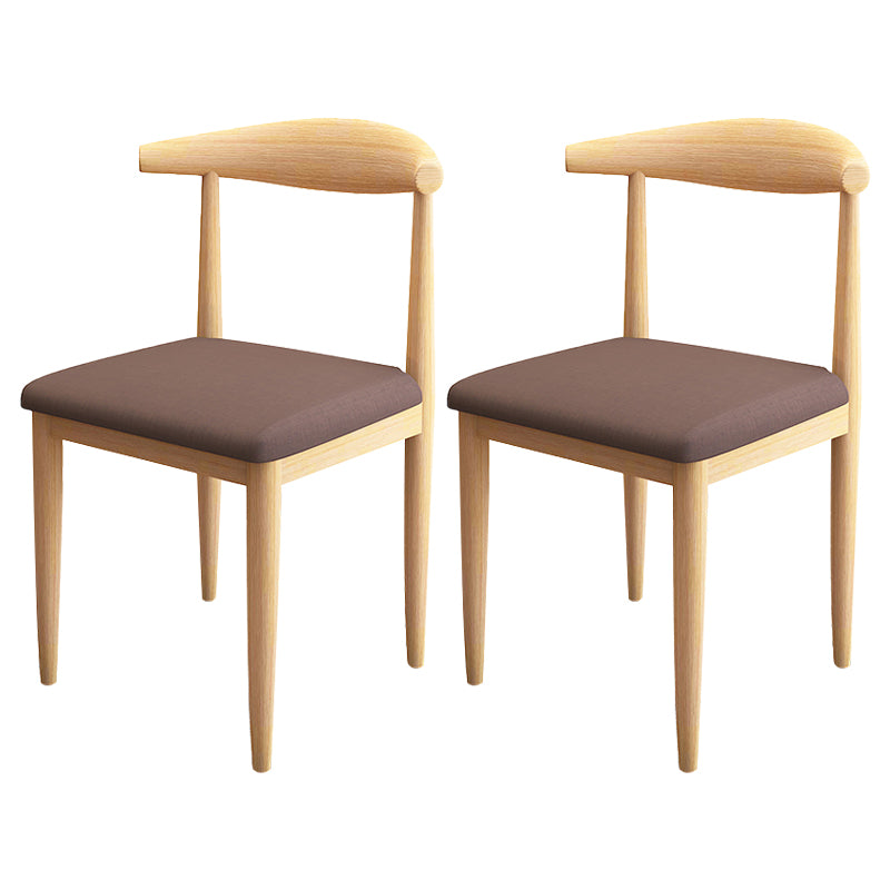 Contemporary Style Metal Chair Set Kitchen Dining Open Back Side Chairs