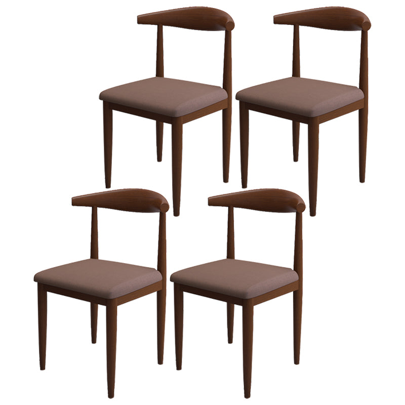 Contemporary Style Metal Chair Set Kitchen Dining Open Back Side Chairs