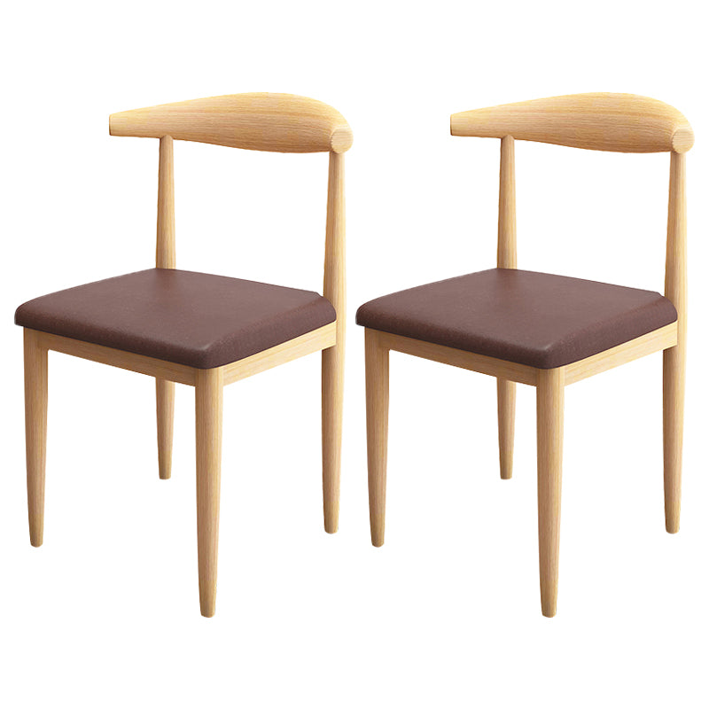 Contemporary Style Metal Chair Set Kitchen Dining Open Back Side Chairs