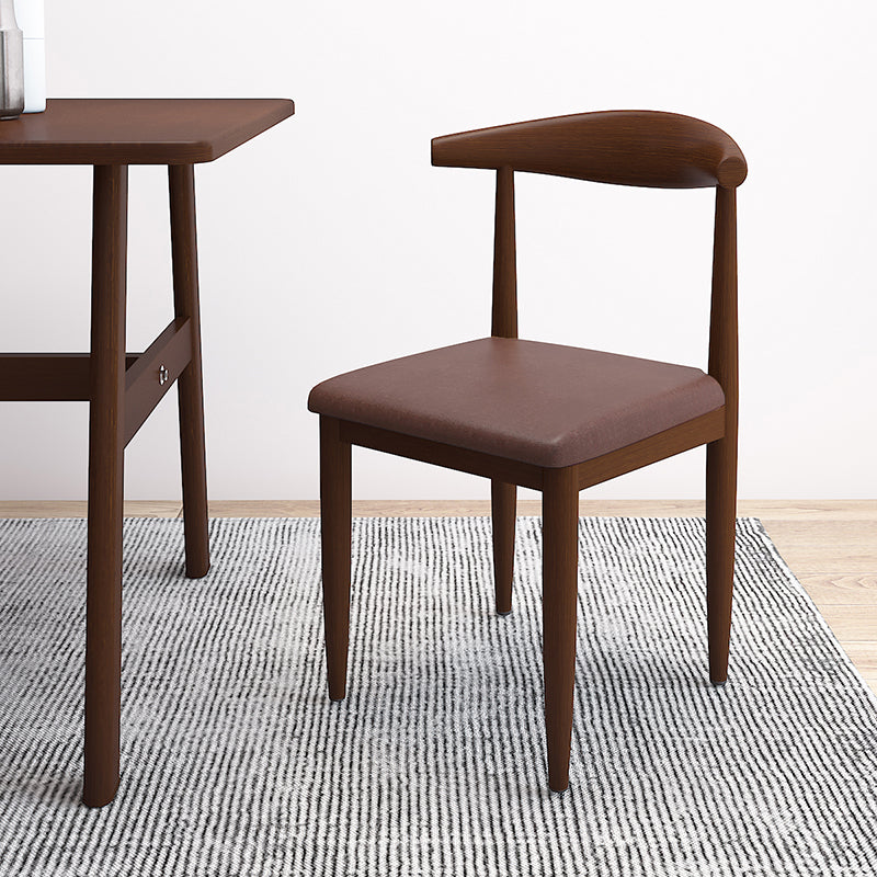 Contemporary Style Metal Chair Set Kitchen Dining Open Back Side Chairs