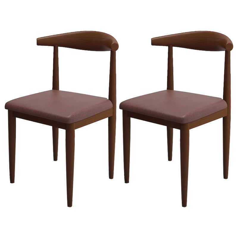 Contemporary Style Metal Chair Set Kitchen Dining Open Back Side Chairs