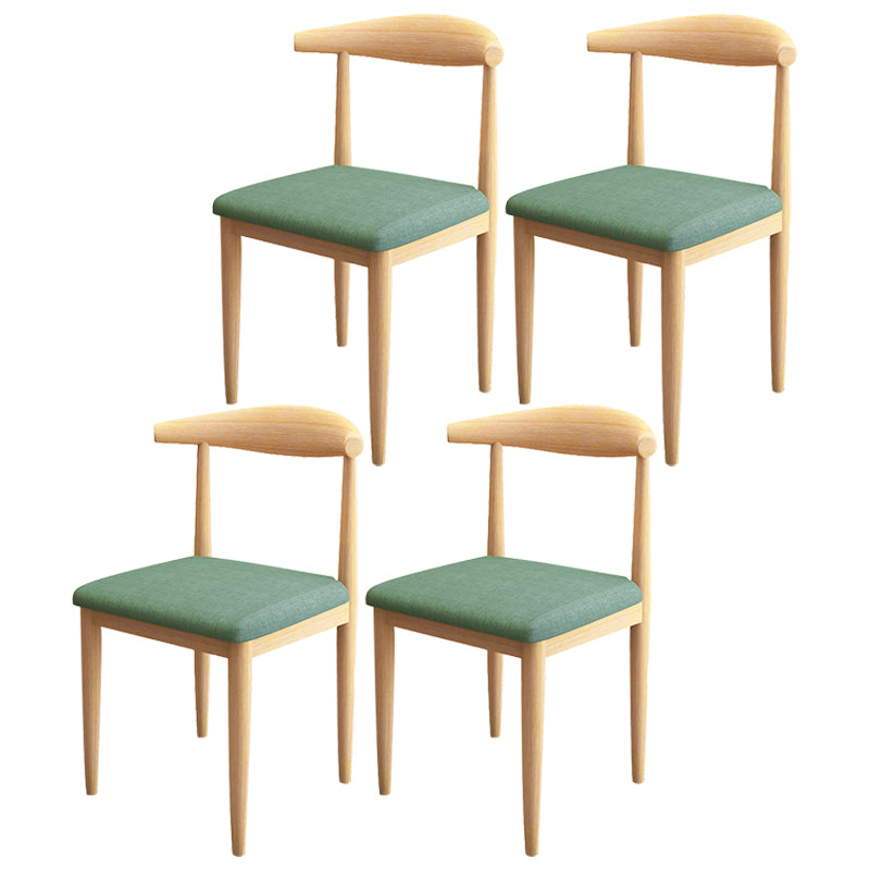 Contemporary Style Metal Chair Set Kitchen Dining Open Back Side Chairs