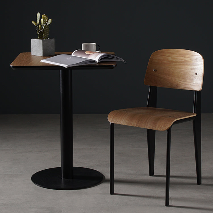 Industriële stijl metalen benen eetkamerstoelen open achterste zijkant voor thuis