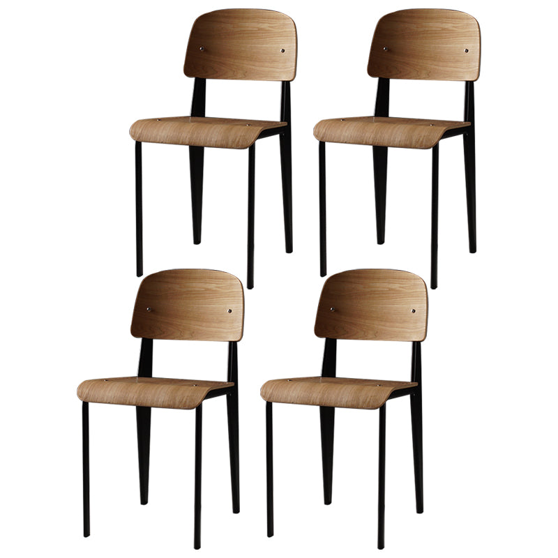 Industriële stijl metalen benen eetkamerstoelen open achterste zijkant voor thuis