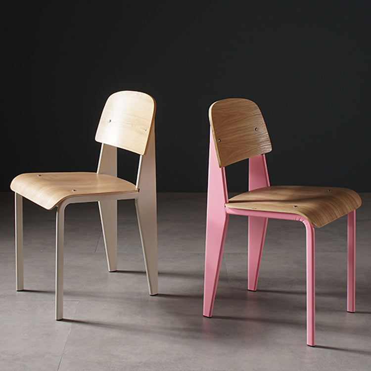 Industriële stijl metalen benen eetkamerstoelen open achterste zijkant voor thuis