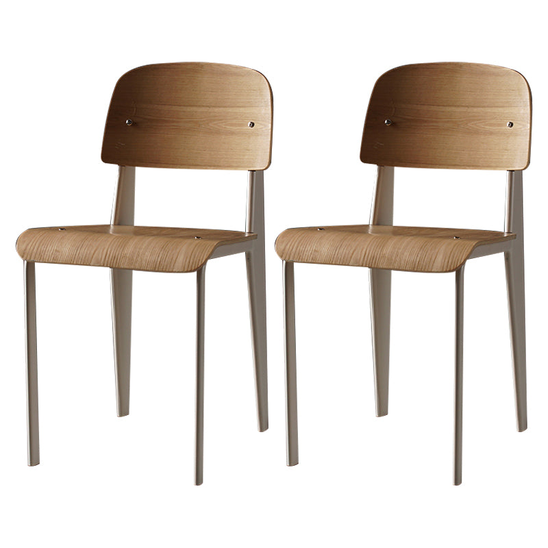 Industriële stijl metalen benen eetkamerstoelen open achterste zijkant voor thuis