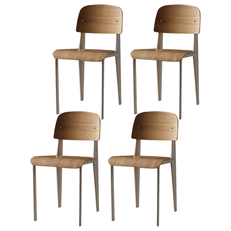 Industriële stijl metalen benen eetkamerstoelen open achterste zijkant voor thuis