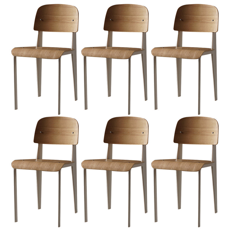 Industriële stijl metalen benen eetkamerstoelen open achterste zijkant voor thuis