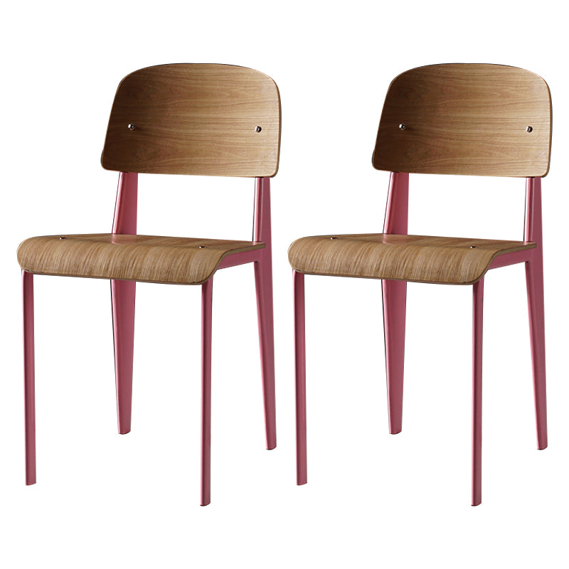 Industriële stijl metalen benen eetkamerstoelen open achterste zijkant voor thuis