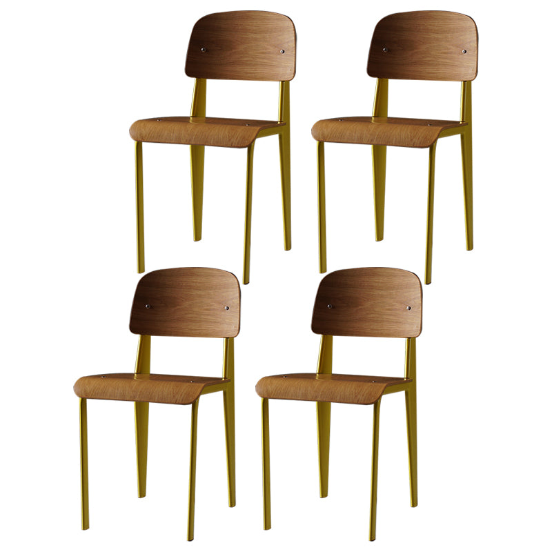 Industriële stijl metalen benen eetkamerstoelen open achterste zijkant voor thuis