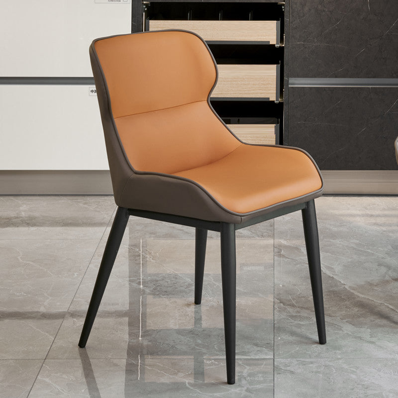 Modern Metal Indoor-Outdoor Chair Dining Room Wingback Parsons Armless Chair