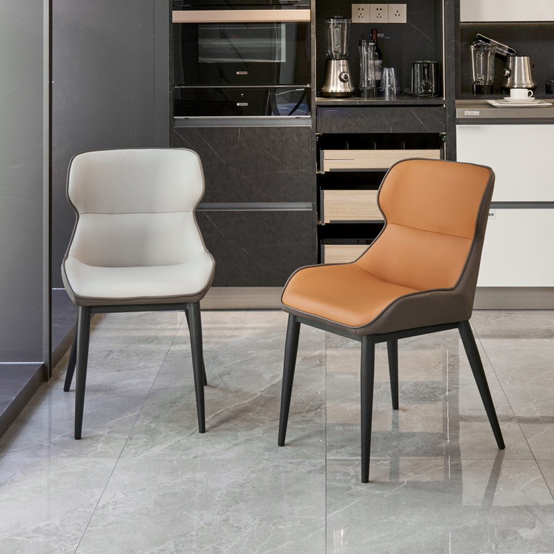 Modern Metal Indoor-Outdoor Chair Dining Room Wingback Parsons Armless Chair