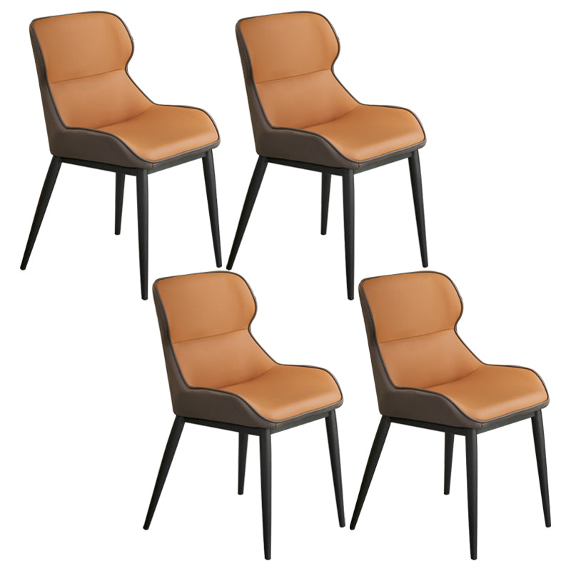 Modern Metal Indoor-Outdoor Chair Dining Room Wingback Parsons Armless Chair