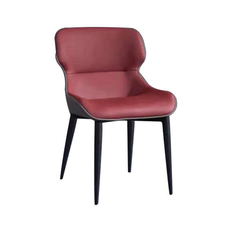 Modern Metal Indoor-Outdoor Chair Dining Room Wingback Parsons Armless Chair