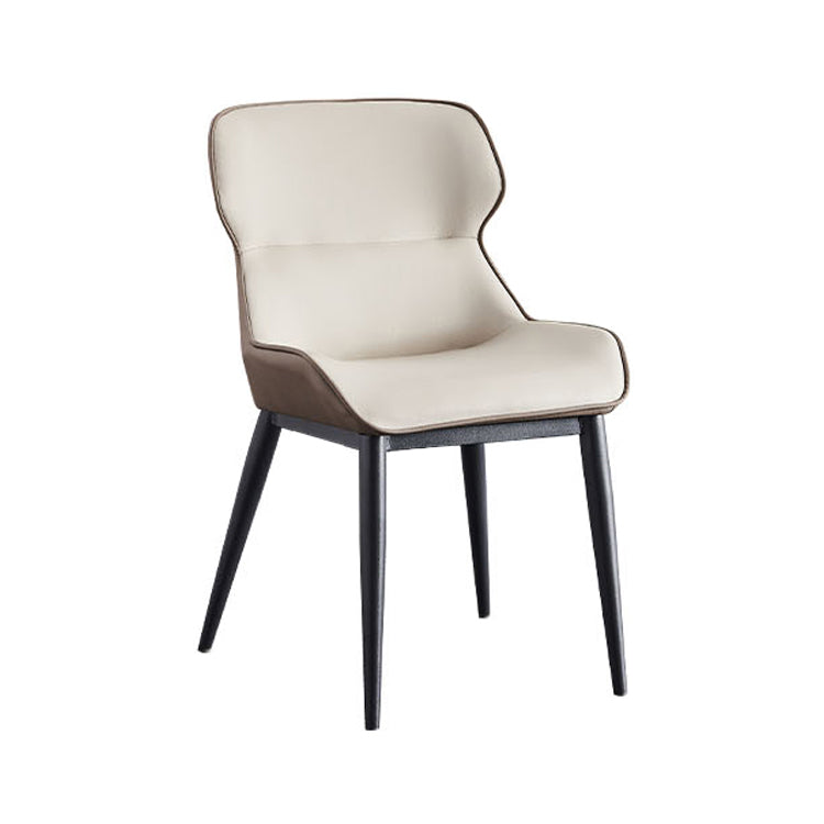 Modern Metal Indoor-Outdoor Chair Dining Room Wingback Parsons Armless Chair