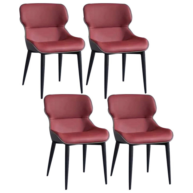 Modern Metal Indoor-Outdoor Chair Dining Room Wingback Parsons Armless Chair