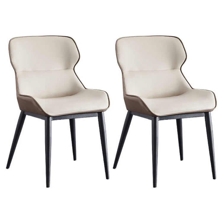 Modern Metal Indoor-Outdoor Chair Dining Room Wingback Parsons Armless Chair