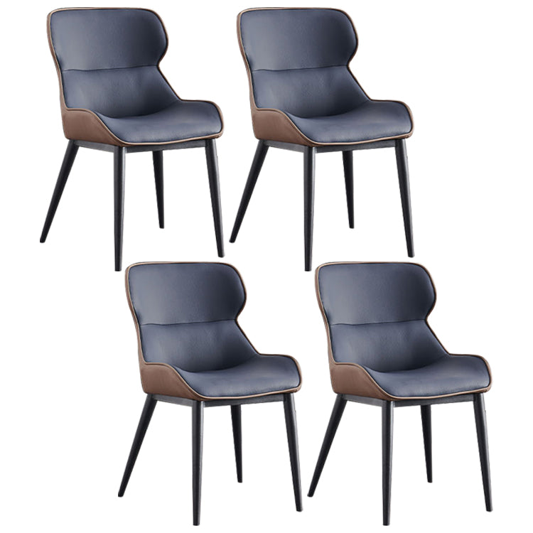 Modern Metal Indoor-Outdoor Chair Dining Room Wingback Parsons Armless Chair