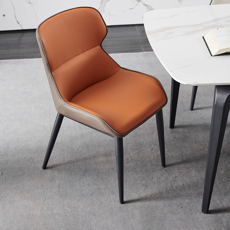 Modern Metal Indoor-Outdoor Chair Dining Room Wingback Parsons Armless Chair