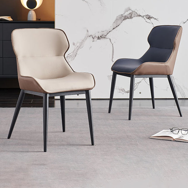 Modern Metal Indoor-Outdoor Chair Dining Room Wingback Parsons Armless Chair