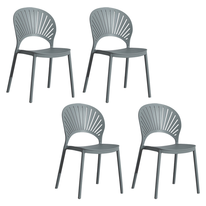 Scandinavian Plastic Armless Dining Chairs Indoor Stackable Side Chairs