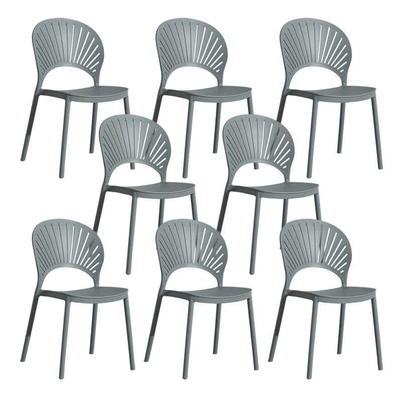 Scandinavian Plastic Armless Dining Chairs Indoor Stackable Side Chairs