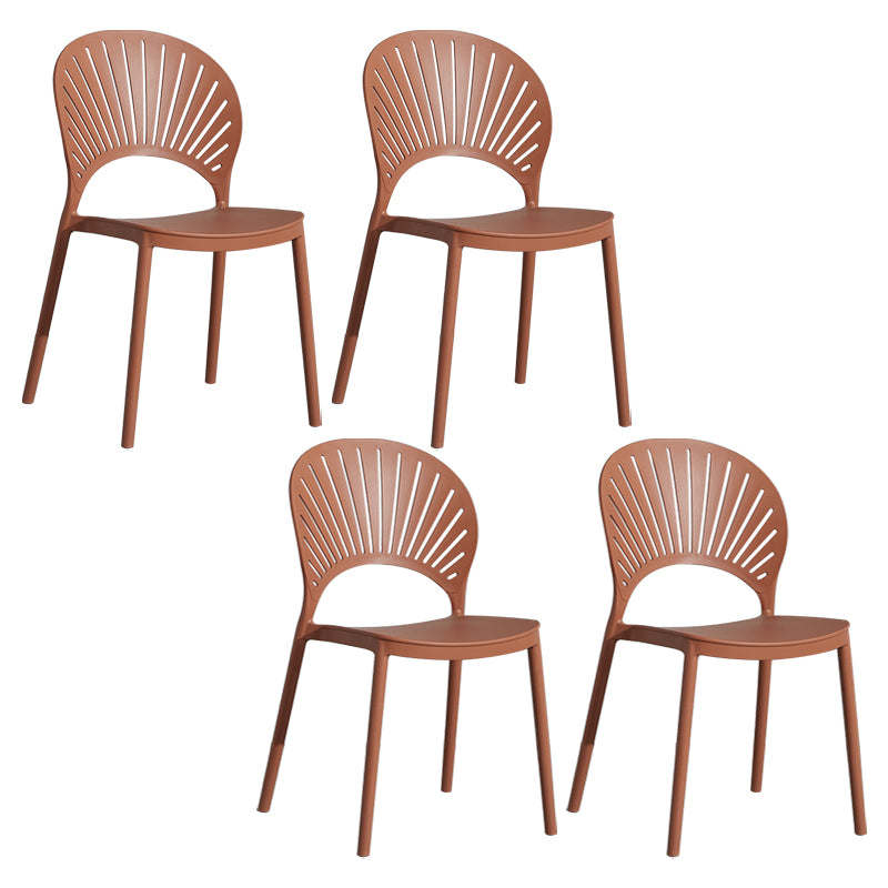 Scandinavian Plastic Armless Dining Chairs Indoor Stackable Side Chairs