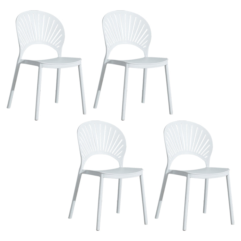 Scandinavian Plastic Armless Dining Chairs Indoor Stackable Side Chairs