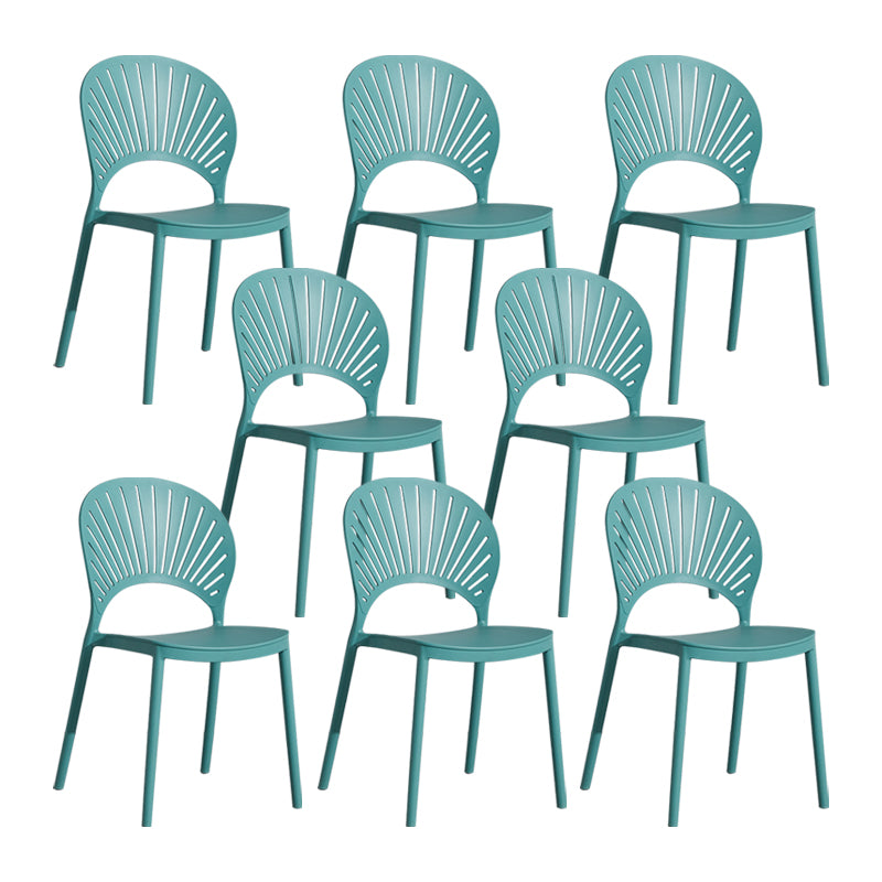 Scandinavian Plastic Armless Dining Chairs Indoor Stackable Side Chairs