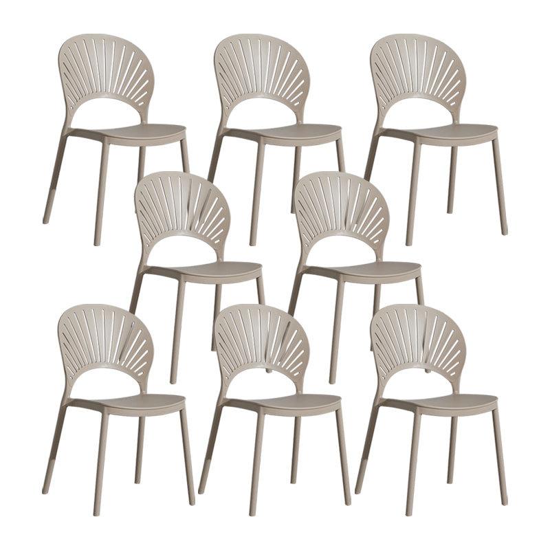 Scandinavian Plastic Armless Dining Chairs Indoor Stackable Side Chairs
