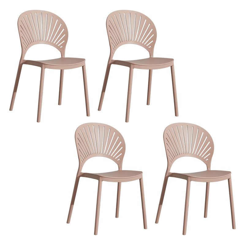Scandinavian Plastic Armless Dining Chairs Indoor Stackable Side Chairs