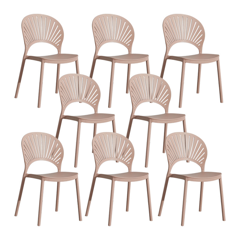 Scandinavian Plastic Armless Dining Chairs Indoor Stackable Side Chairs