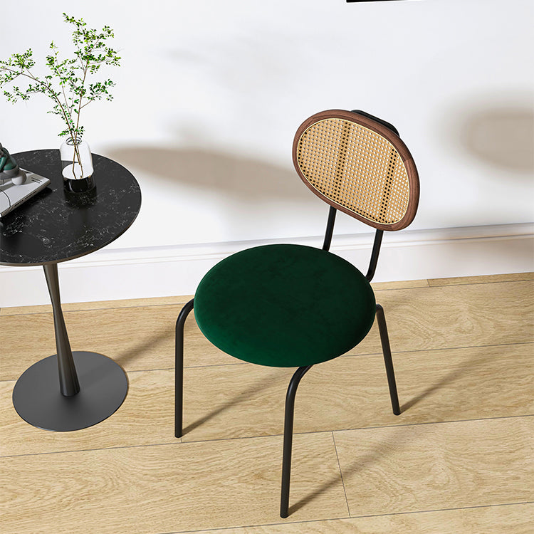Contemporary Metal Dining Room Chairs Upholstered Armless Chair for Home Use