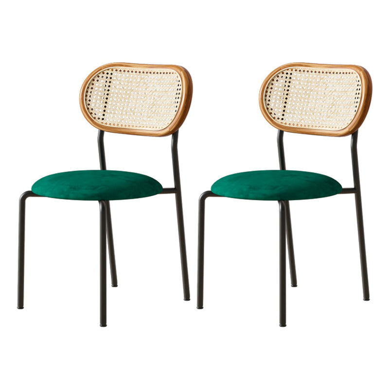 Contemporary Metal Dining Room Chairs Upholstered Armless Chair for Home Use