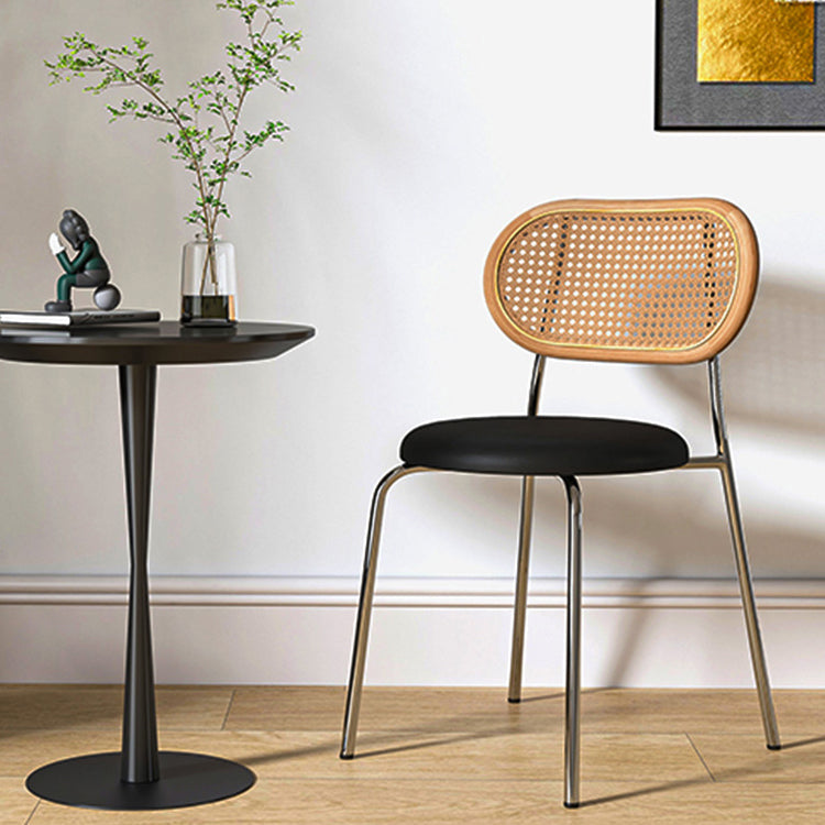 Contemporary Metal Dining Room Chairs Upholstered Armless Chair for Home Use