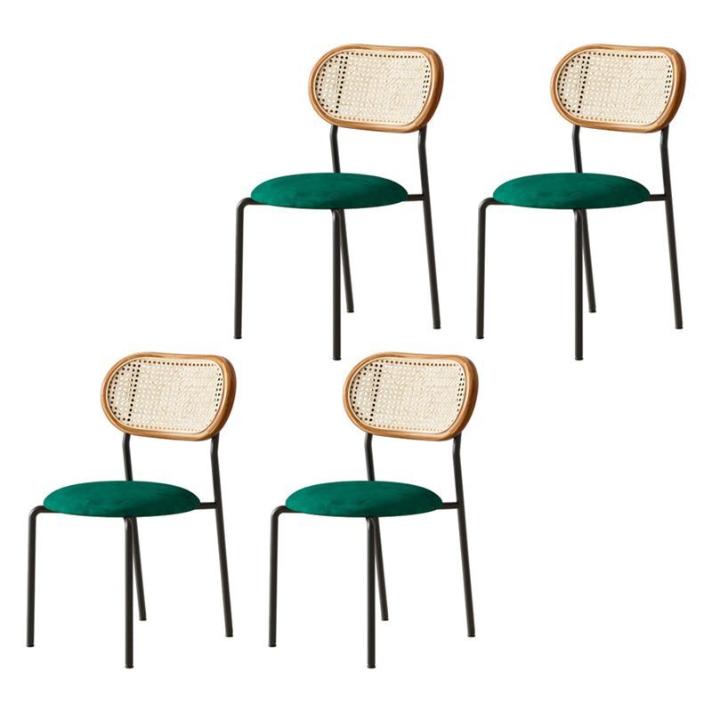 Contemporary Metal Dining Room Chairs Upholstered Armless Chair for Home Use