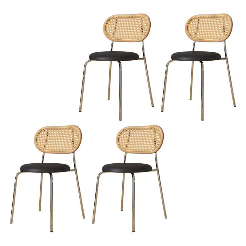 Contemporary Metal Dining Room Chairs Upholstered Armless Chair for Home Use