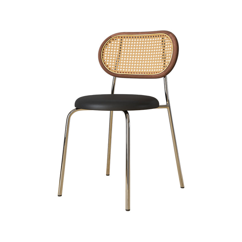 Contemporary Metal Dining Room Chairs Upholstered Armless Chair for Home Use