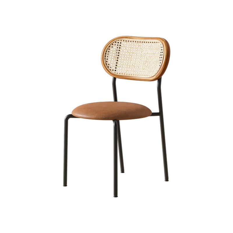 Contemporary Metal Dining Room Chairs Upholstered Armless Chair for Home Use
