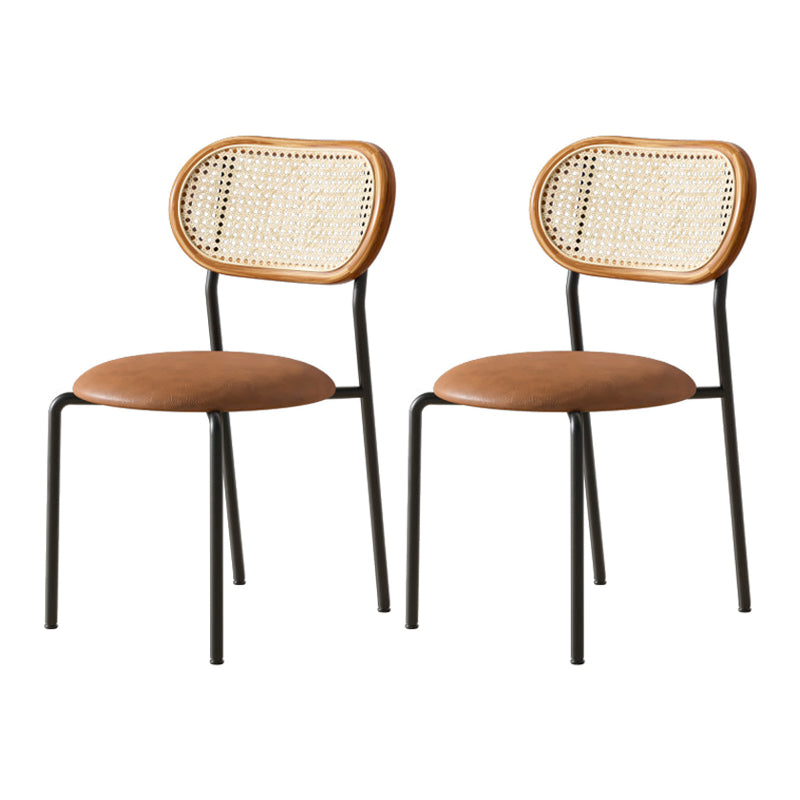 Contemporary Metal Dining Room Chairs Upholstered Armless Chair for Home Use