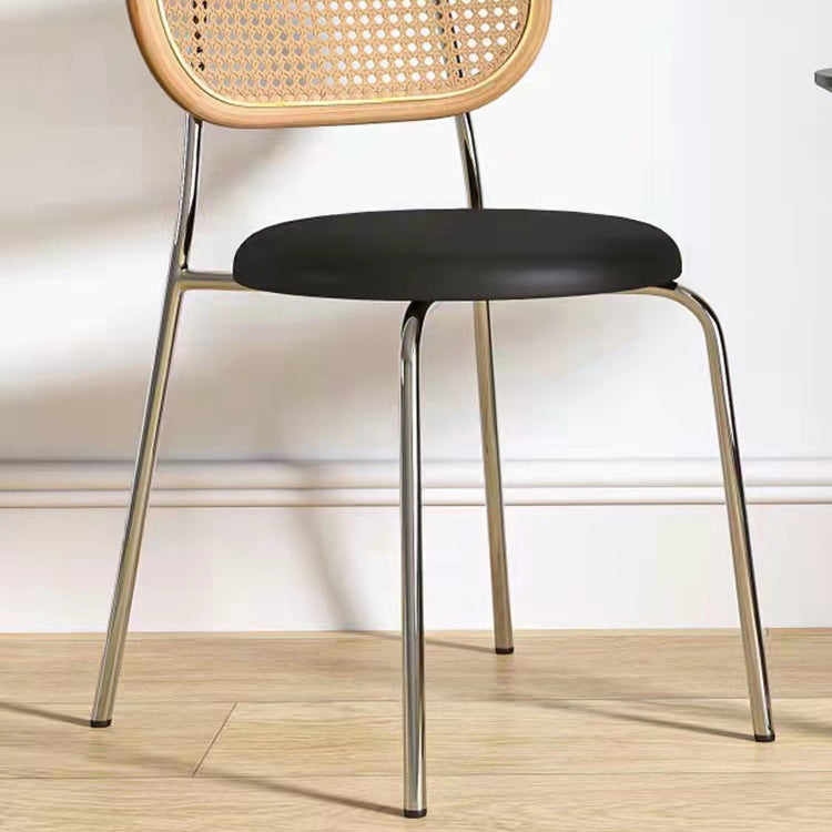 Contemporary Metal Dining Room Chairs Upholstered Armless Chair for Home Use
