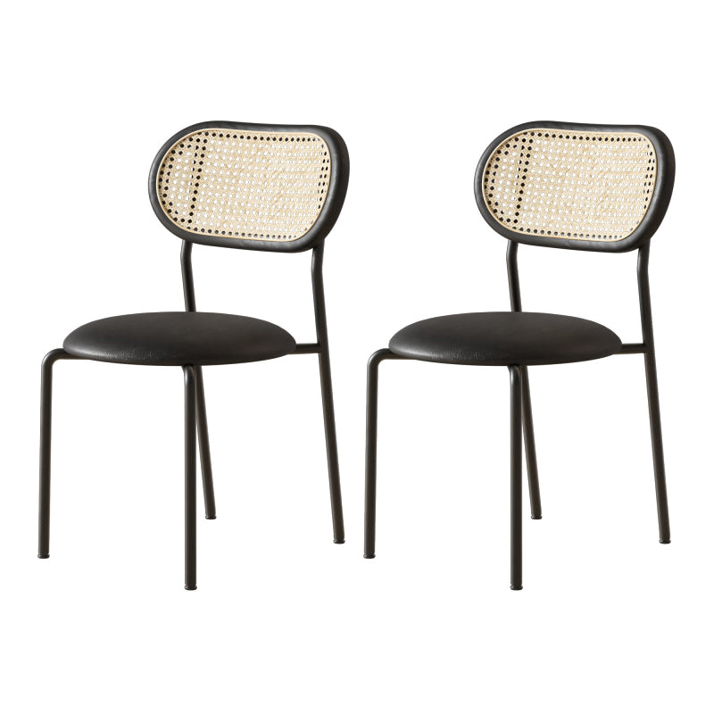 Contemporary Metal Dining Room Chairs Upholstered Armless Chair for Home Use