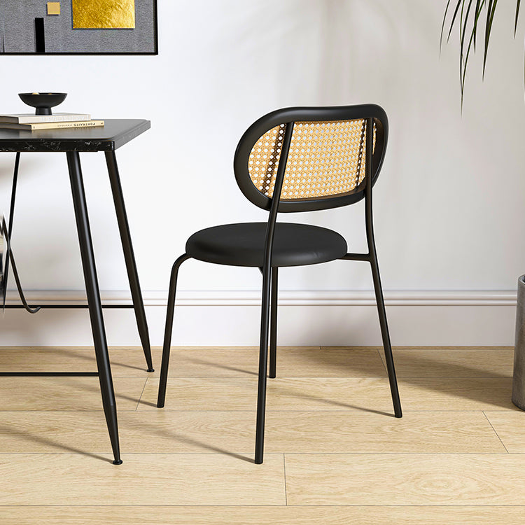 Contemporary Metal Dining Room Chairs Upholstered Armless Chair for Home Use