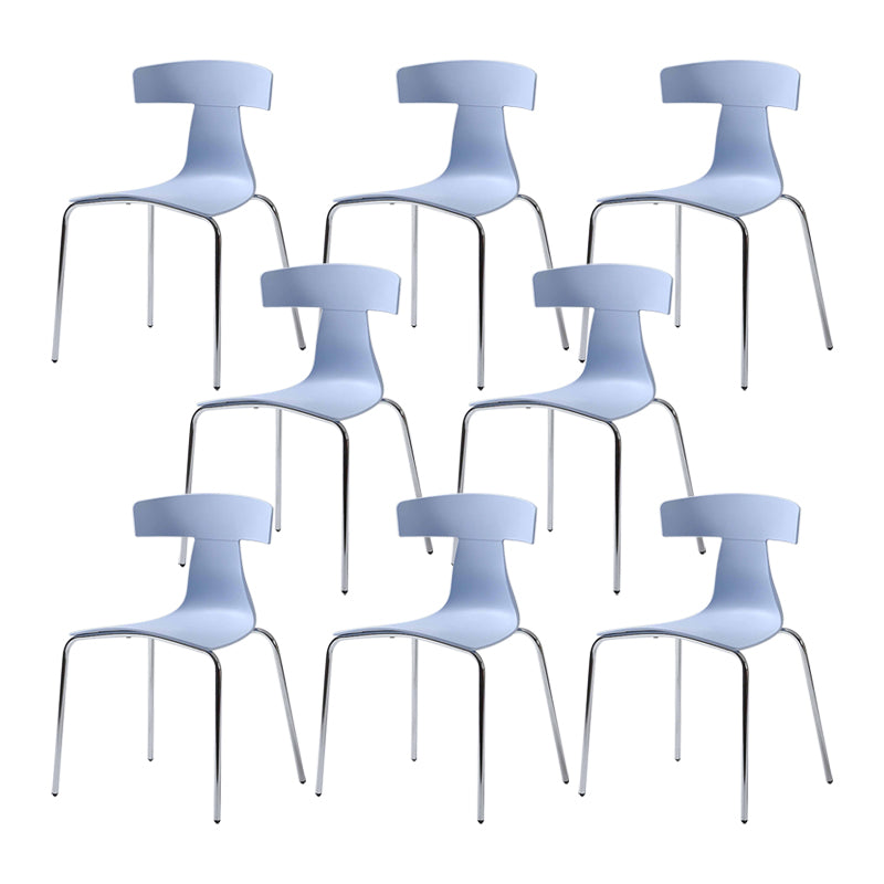 Contemporary Style Metal Chair Set Slat Back Side Kitchen Dining Chair