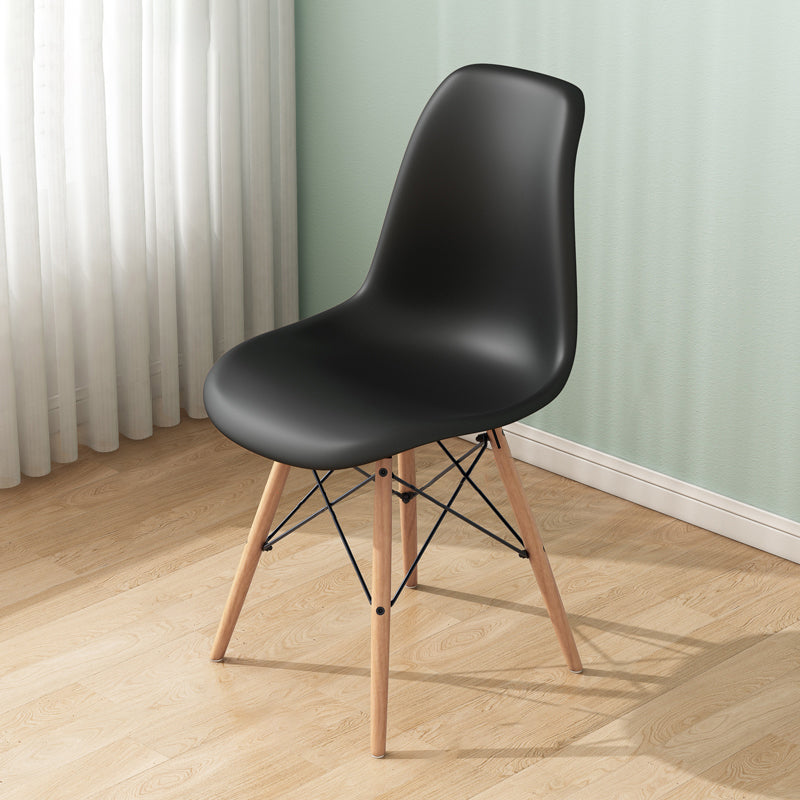 Silla lateral de plástico interior contemporánea sillón sólido sin brazo