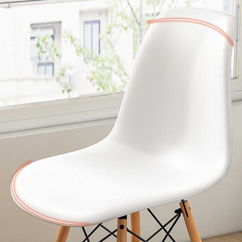 Silla lateral de plástico interior contemporánea sillón sólido sin brazo