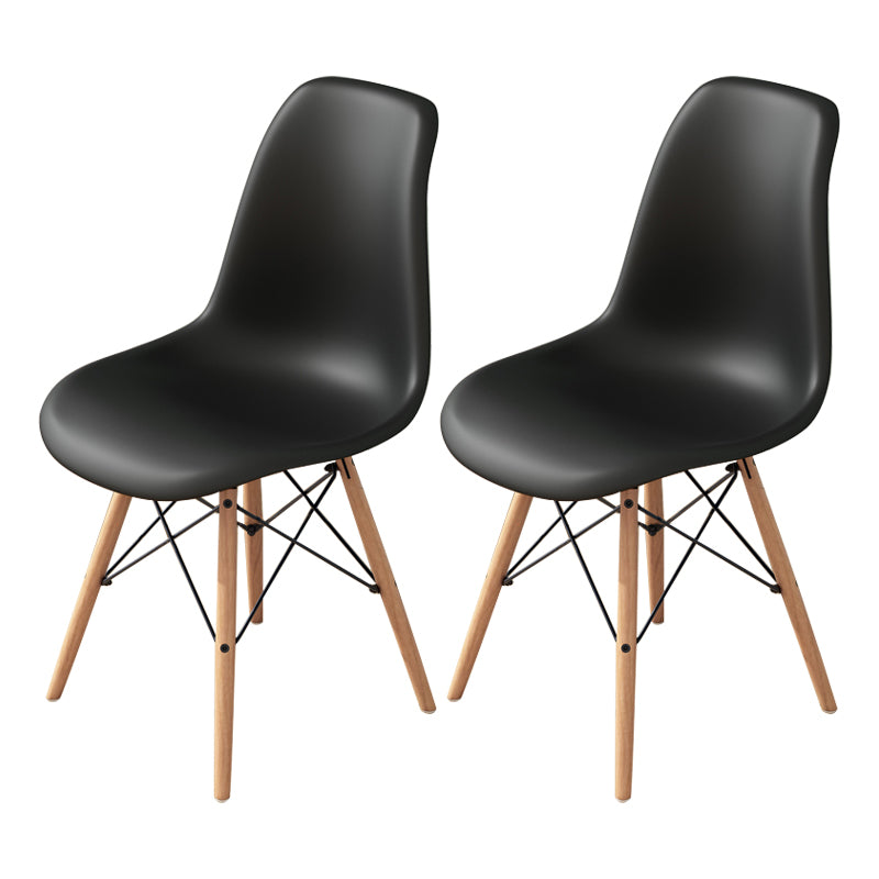 Silla lateral de plástico interior contemporánea sillón sólido sin brazo