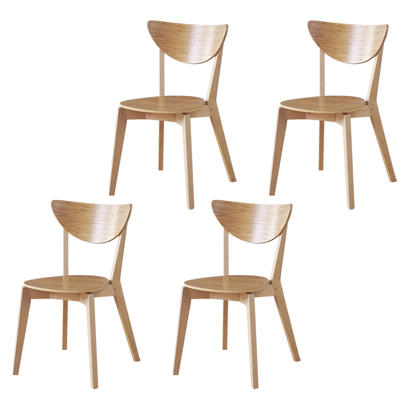 Open Back Armless Dining Chairs Stackable Side Dining Chairs with Wood Legs