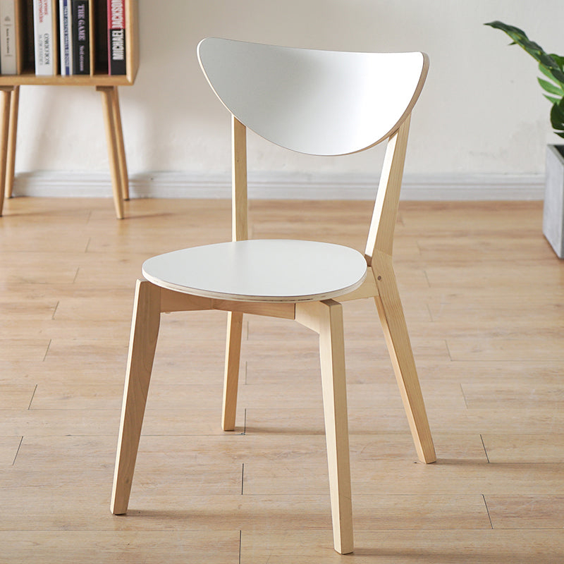Open Back Armless Dining Chairs Stackable Side Dining Chairs with Wood Legs